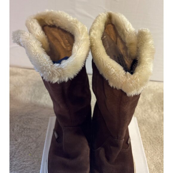 Vans Dasan Sneaker Boots Women’s Size 7 Brown Suede Fur Lined Tall Skull Button - Picture 9 of 14